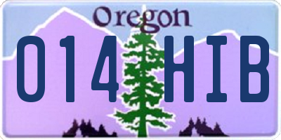 OR license plate 014HIB
