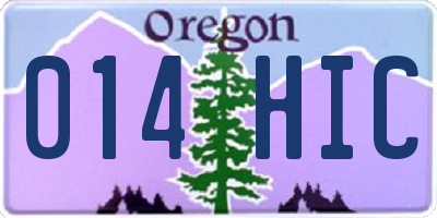 OR license plate 014HIC