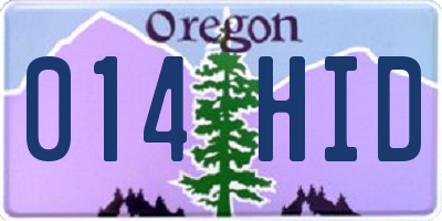 OR license plate 014HID