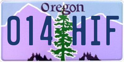 OR license plate 014HIF
