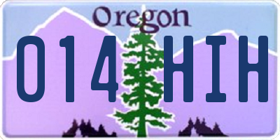 OR license plate 014HIH