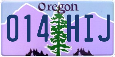 OR license plate 014HIJ
