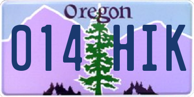OR license plate 014HIK