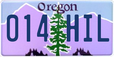 OR license plate 014HIL