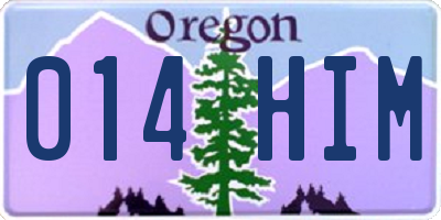 OR license plate 014HIM