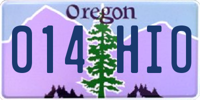 OR license plate 014HIO