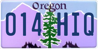 OR license plate 014HIQ