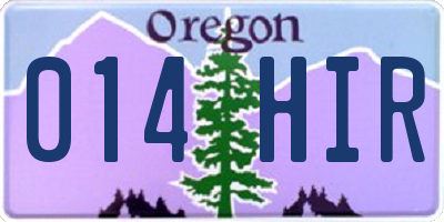 OR license plate 014HIR