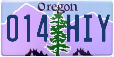 OR license plate 014HIY