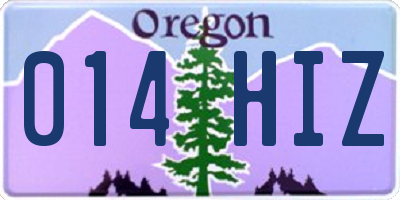 OR license plate 014HIZ