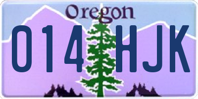 OR license plate 014HJK