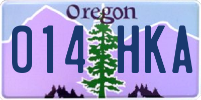 OR license plate 014HKA