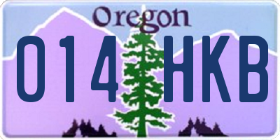 OR license plate 014HKB