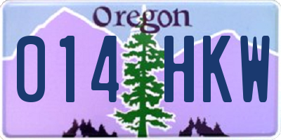 OR license plate 014HKW