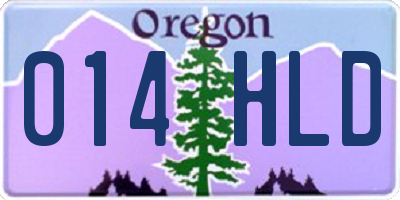 OR license plate 014HLD