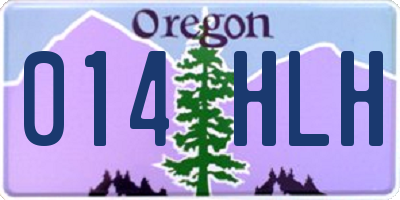 OR license plate 014HLH