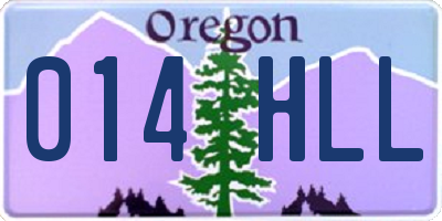 OR license plate 014HLL