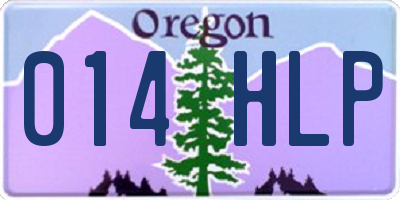 OR license plate 014HLP