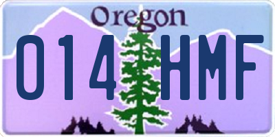 OR license plate 014HMF