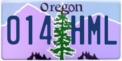 OR license plate 014HML