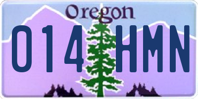 OR license plate 014HMN