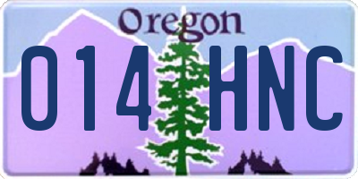 OR license plate 014HNC