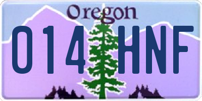 OR license plate 014HNF