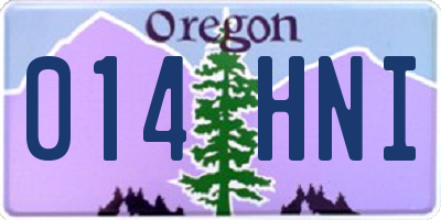 OR license plate 014HNI