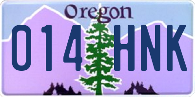 OR license plate 014HNK