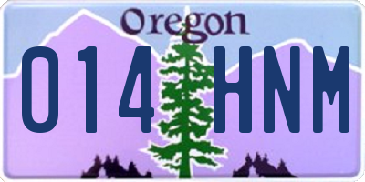 OR license plate 014HNM