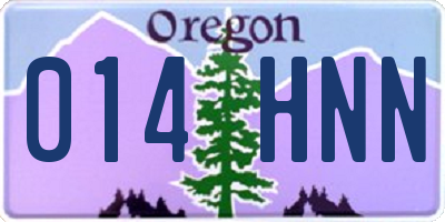 OR license plate 014HNN