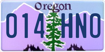OR license plate 014HNO