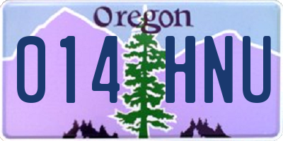 OR license plate 014HNU