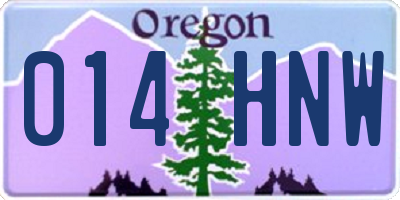 OR license plate 014HNW
