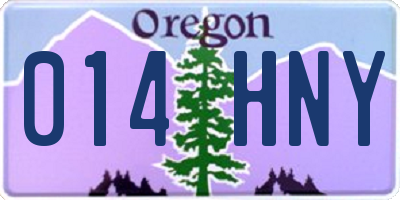 OR license plate 014HNY