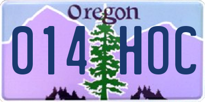 OR license plate 014HOC