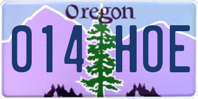 OR license plate 014HOE