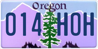 OR license plate 014HOH