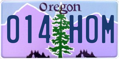 OR license plate 014HOM