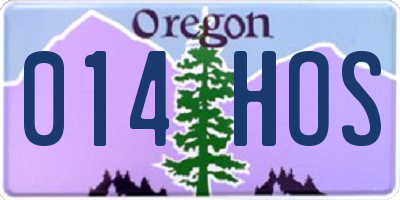 OR license plate 014HOS