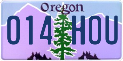 OR license plate 014HOU