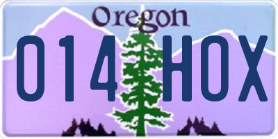 OR license plate 014HOX