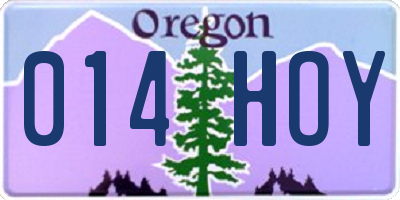 OR license plate 014HOY
