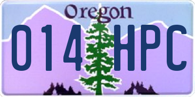 OR license plate 014HPC