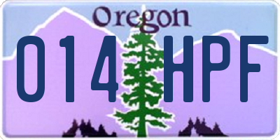 OR license plate 014HPF