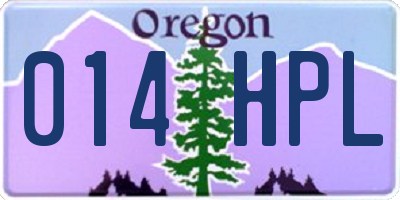 OR license plate 014HPL
