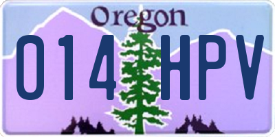 OR license plate 014HPV