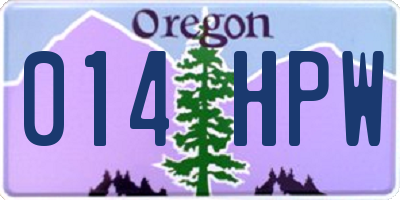 OR license plate 014HPW