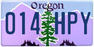 OR license plate 014HPY