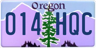 OR license plate 014HQC